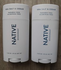 Native Deodorant Sea Salt  Cedar Scent 2.65 oz - 2 PACK NEW SHIPS FAST