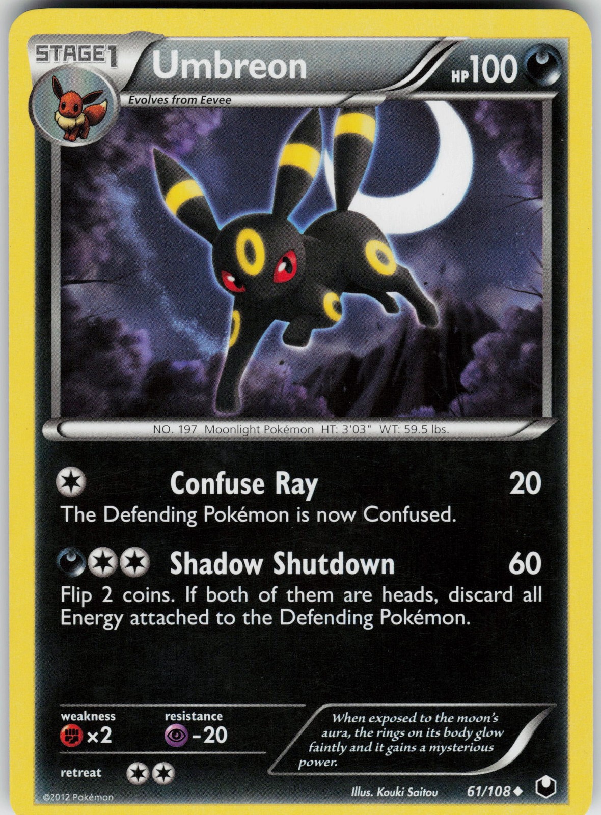 Pokemon Umbreon (61) 61/108 Dark Explorers Uncommon card