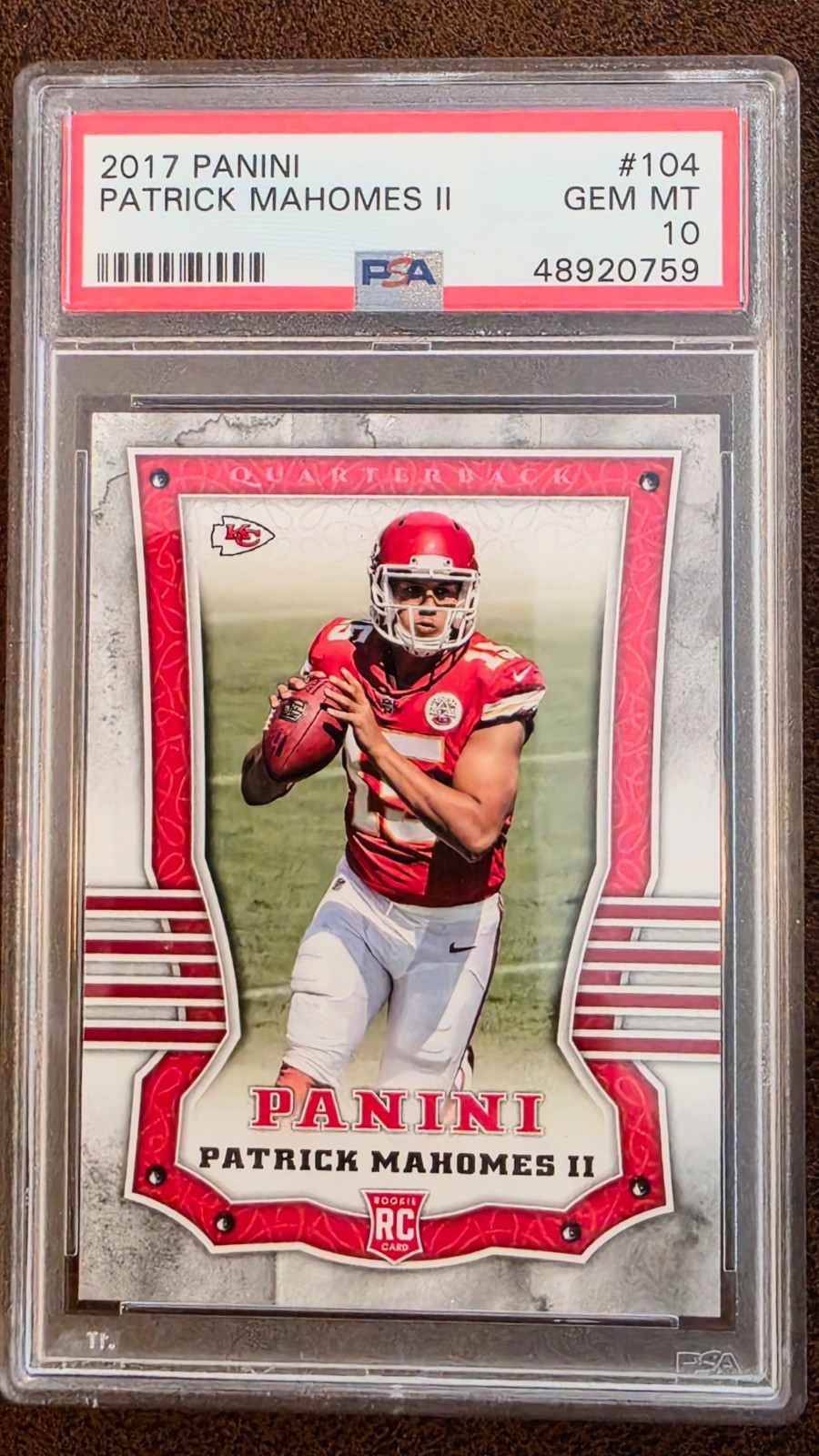 2017 Panini Patrick Mahomes II #104 Rookie RC PSA 10 GEM MINT