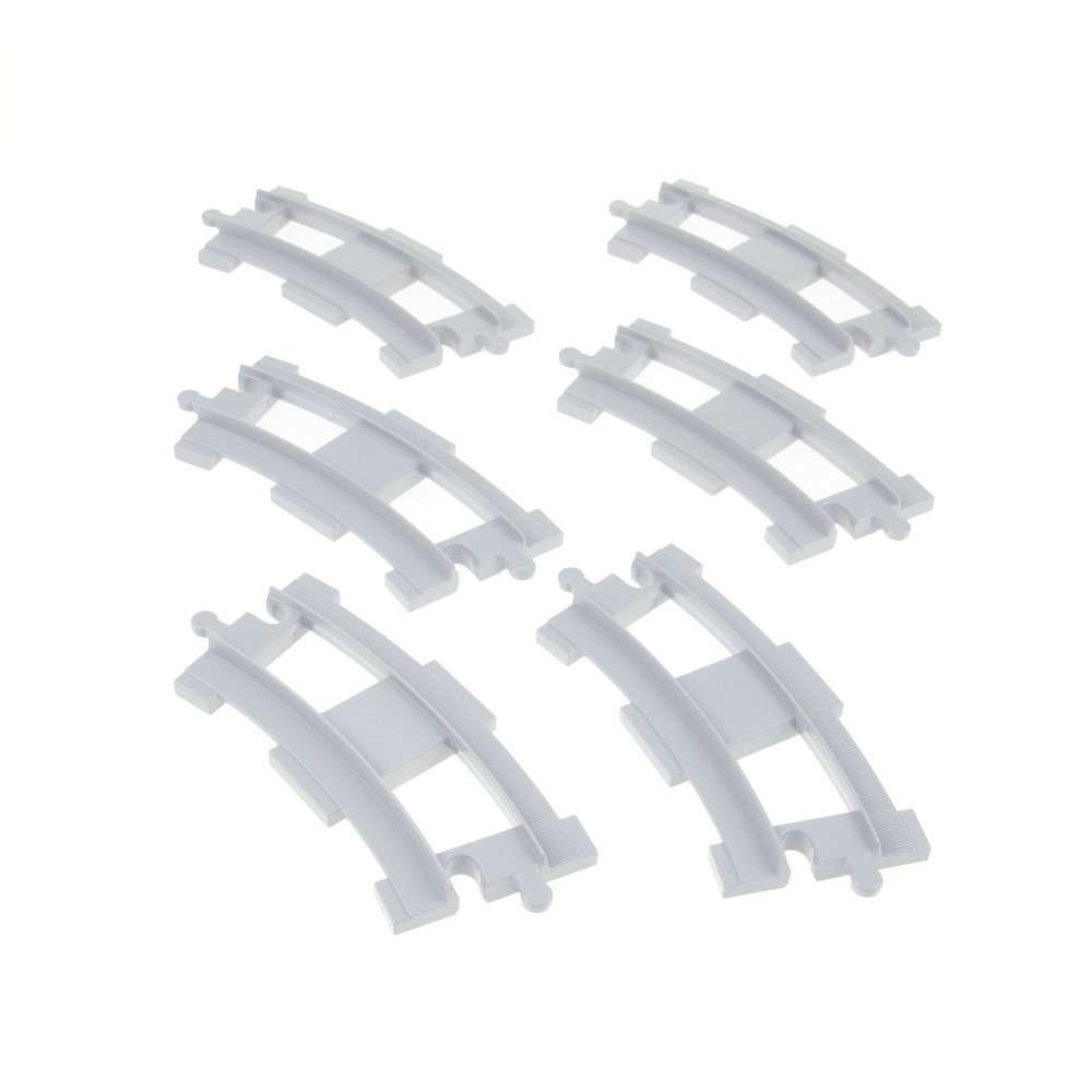 6X Lego Duplo Tracks New Light Gray Curved Curve Train 6207493 6378