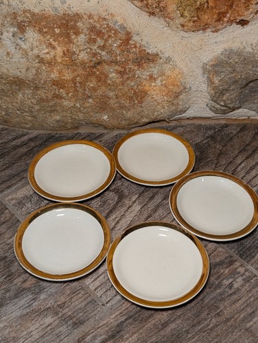 Vtg Butter Pats 5 White Gold Trim Rimmed Edge Unmarked