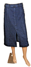 Gap NWT Denim A Line Pencil Midi Jean Skirt Front Slit Side Snap Size 27 T33