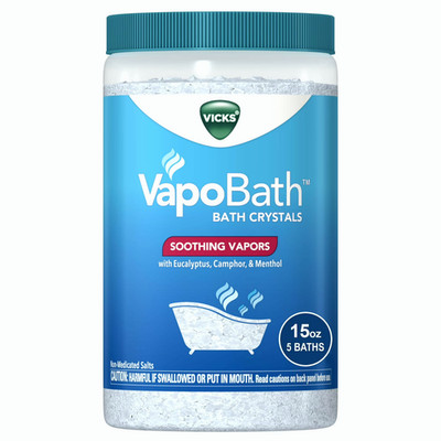 Vicks VapoBATH Bath Crystals 15 oz 2 Pack Soothing Vapor Soak Menthol