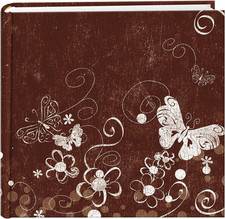 200 Pocket Printed Aged Butterfly Swirl Design Photo Album for 4 by 6-Inch Print