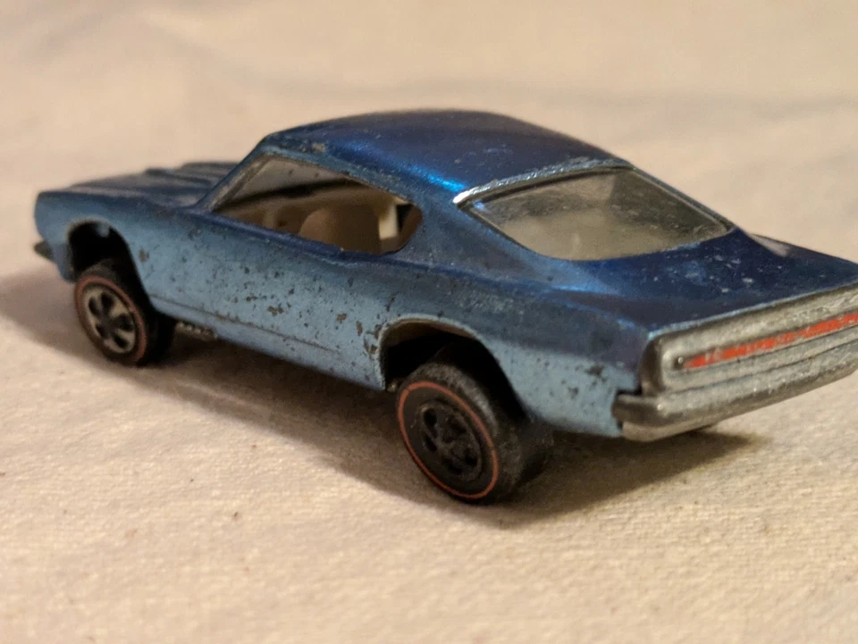 1968 Hot Wheels Bleu Sur Chrome Barracuda Personnalisé HK Redlines - Photo 3/4