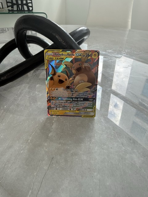 Raichu & Alolan Raichu GX 54/236 Unified Minds Pokemon TCG Tag Team Holo