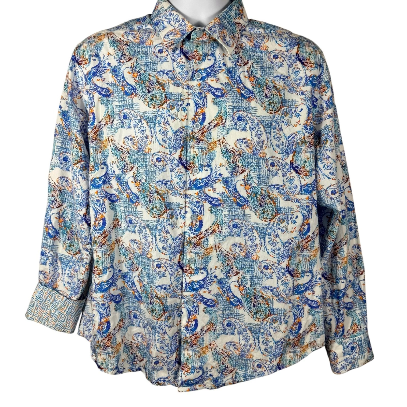 Robert Graham Mens Large Classic Fit Multicolor Paisley Button Down Shirt L/S image 2
