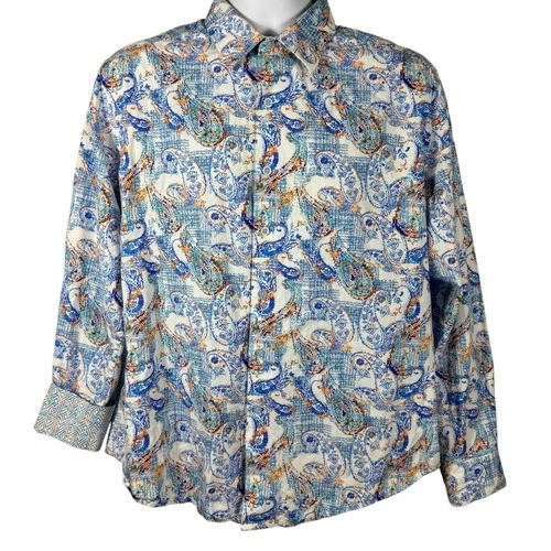 Robert Graham Mens Large Classic Fit Multicolor Paisley Button Down Shirt L/S image 2