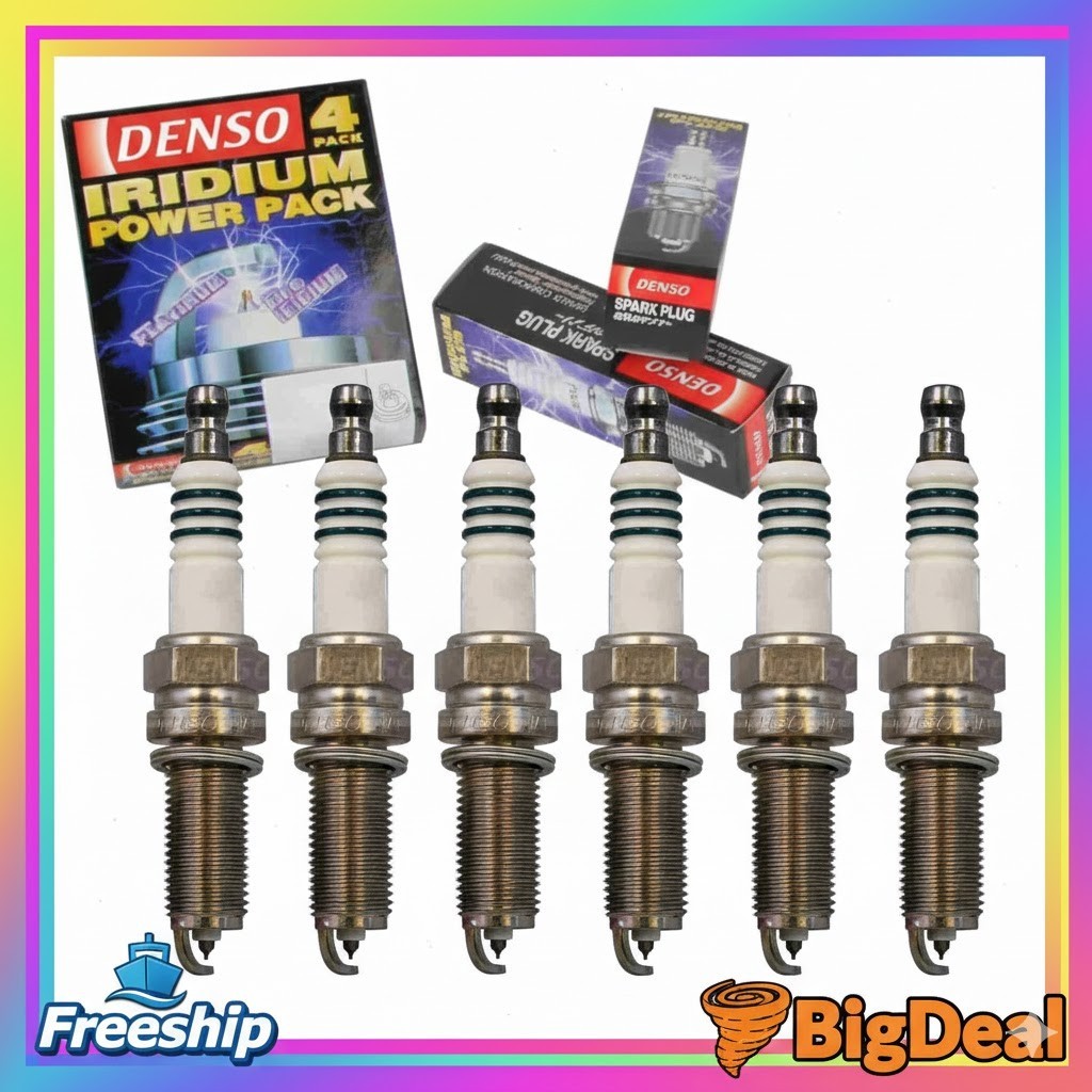 Set of 6 DENSO 5356 Iridium Power Spark Plugs IXUH22I SP149125AD