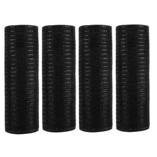 Black Deco Mesh Ribbon 4 Rolls 10in x 30ft, Metallic Burlap Wreath Craft Decor