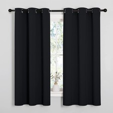 Pitch Black Thermal Insulated Blackout Curtains for Bedroom 2 Panels, 42x63 