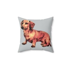 Dachshund 'Simone' - Adorable Spun Polyester Throw Pillow