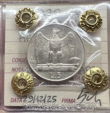 REGNO D' ITALIA 5 LIRE AQUILOTTO 1928 * RARA sigillata SPL SUBALPINA