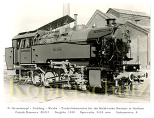 Oryginalne zdjęcie fabryczne - Henschel 1953 25231, lokomotywa 6 stahwerke Bochum, Kassel 1953