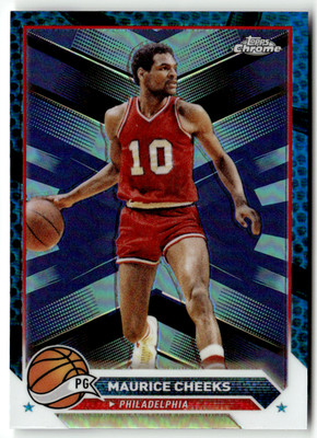 Topps Chrome NBA 2024 No. 34 Maurice Cheeks Blue Basketball Refractor