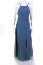 Jenny Yoo Womens Slate Blue Kayla Gown Size 6 11315780