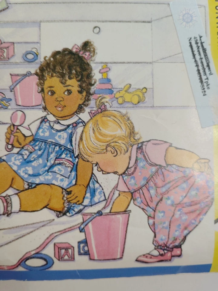 Butterick 4337 Jumper Panties Jumpsuit Top Sewing Pattern Girl NB S M Busybodies - Image 4 of 4