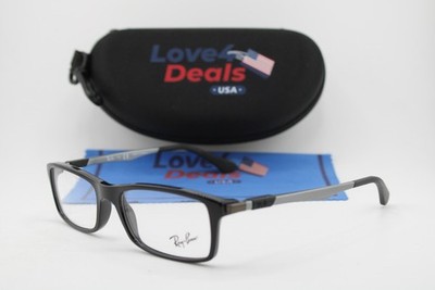 NEW RAY-BAN RB 7017 2000 BLACK GREY GUNMETAL AUTHENTIC EYEGLASSES 52-17
