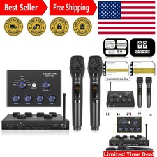 Versatile Wireless Karaoke Mixer System - 2 Mics, Bluetooth, Optical, AUX