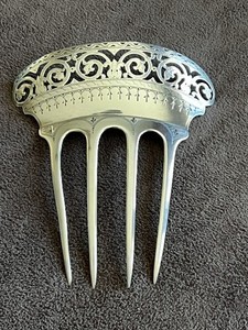 Early VICTORIAN ERA Sterling Silver DUHME & Co.  Hair Comb/Pin Nice  Estate Find