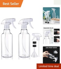Versatile 16.9oz Refillable Spray Bottles - Heavy-Duty Plastic for Home  More