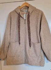 Ladies Hooded Zip Jacket Leopard Tagles Made In Italy