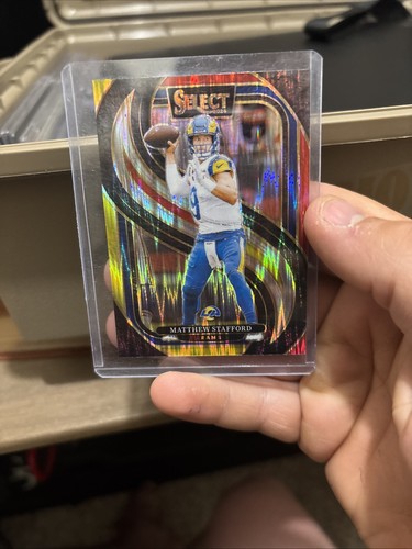 2024 Panini Select - Premier Level Matthew Stafford #182 Red &Yellow Shock Prizm