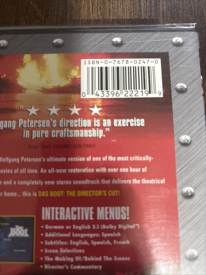 Das Boot DVD Deluxe Widescreen Presentation BRAND NEW SEALED Free Shipping - Bild 3 von 3