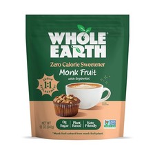 WHOLE EARTH Monk Fruit Sweetener with Erythritol, Plant-Based Sugar Alternative,