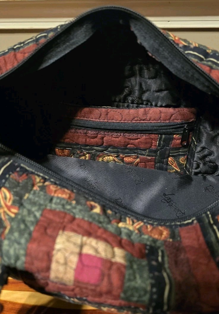 Donna Sharp Burgundy Quilted Patchwork Print Purs… - image 5