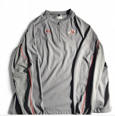 University of Utah under armour Quarter Zip Jacket Size XL Loose Fit Utes