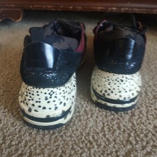 Steve Madden Camo Burgundy Suede Mixed Media Chunky Fashion Sneakers Multicolor