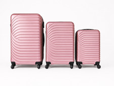 Suitcase Set of 3 ABS Cabin Hard Shell Luggage Travel Trolley 4Wheel Lightweight