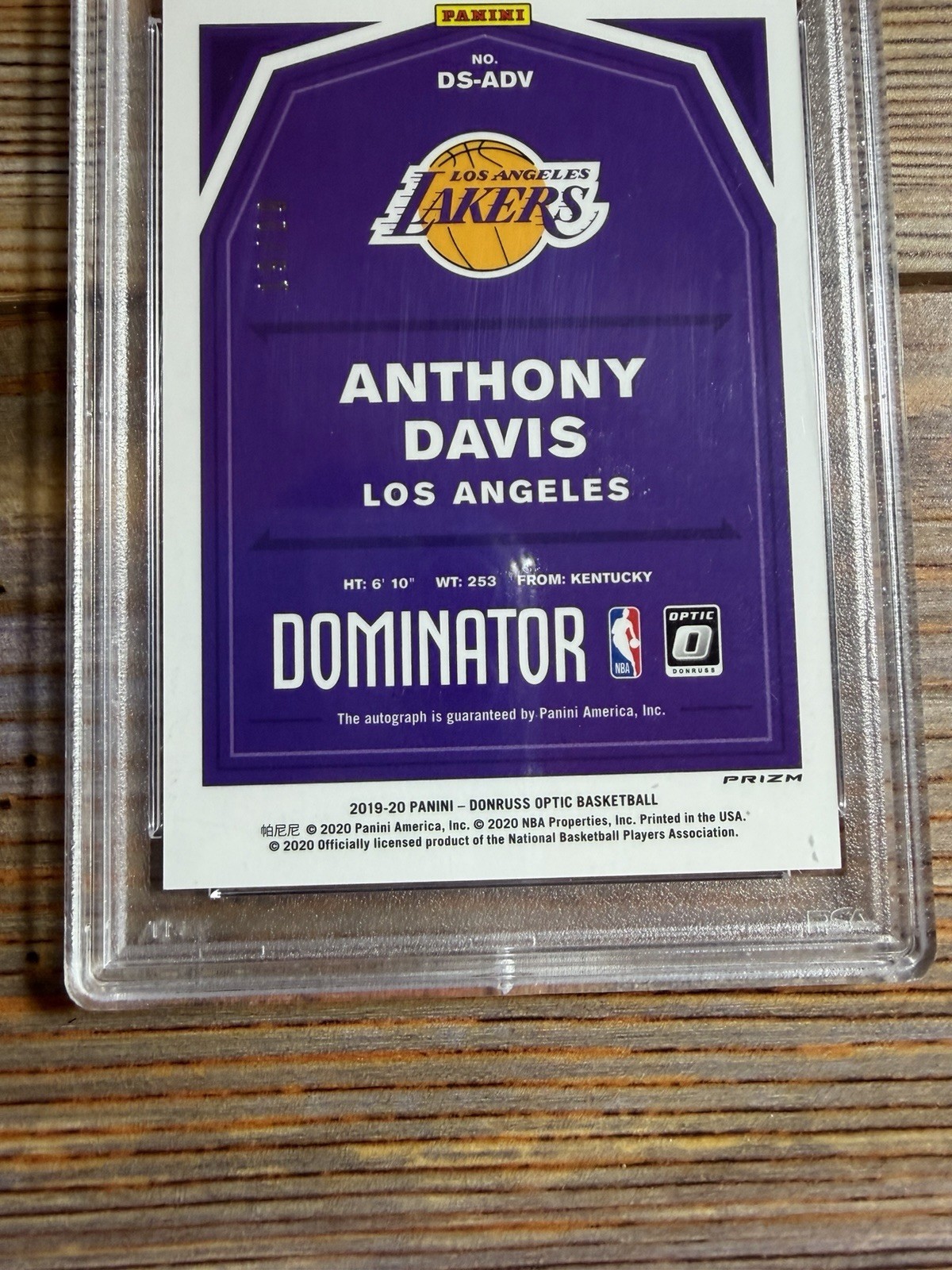 2019 Donruss Optic Anthony Davis Purple Stars Auto /29 SSP PSA 10 Pop 9 Lakers view 7