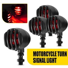 2Pair For Harley Davidson Kawasaki Triumph Motorcycle Black Turn Signals Lights