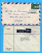 NETHERLAND ANTILLEN 6 covers / cards 1958 - 1986, 5 to Canada