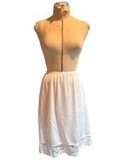 Vassarette White Half Slip with Lace Trim