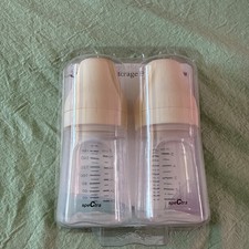 2-Pack Wide Neck Baby Bottles Compatible with Breast Milk Pump Flanges Clear