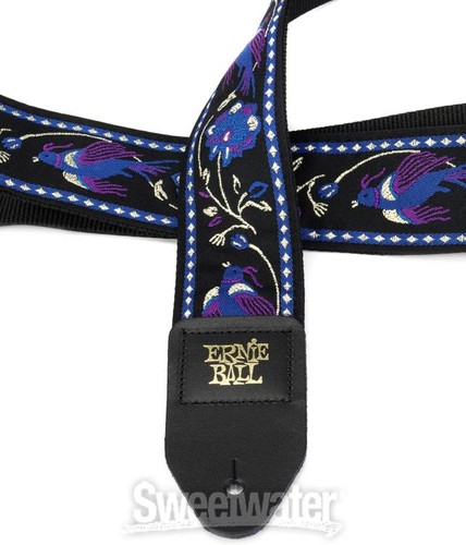 Ernie Ball Classic Jacquard Guitar Strap - Purple Pleasant Pheasant - Picture 10 of 10