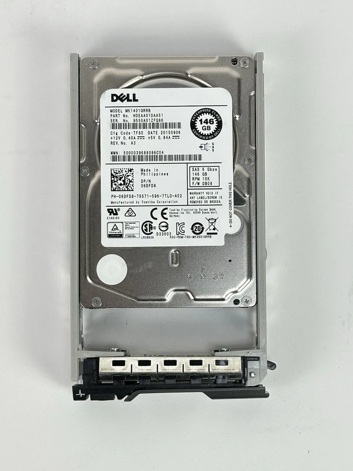 Dell 146GB 15K RPM SAS 6G HDD 2.5in SFF 6Gbps Hard Disk Drive with Dell Tray - Image 4 of 4