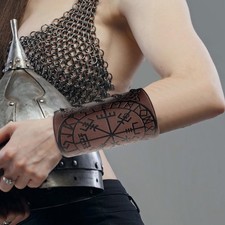 Medieval Cosplay PU Leather Bracers Viking Arm Armor Embossed Wristband 1 Pair