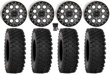 System 3 SB-7 Bdlk 18" Wheels Ti 4+3 35" MT410 Tires Can-Am Commander Maverick