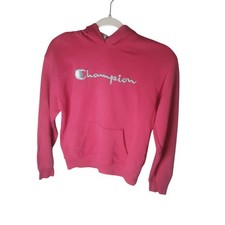 Champion Girls Pink Hoodie Youth L 14/16 Logo Pullover Sweatshirt