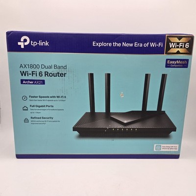 TPLink AX1800 WiFi 6 Router V4 (Archer AX21) Dual Band Wireless Internet Gigabit