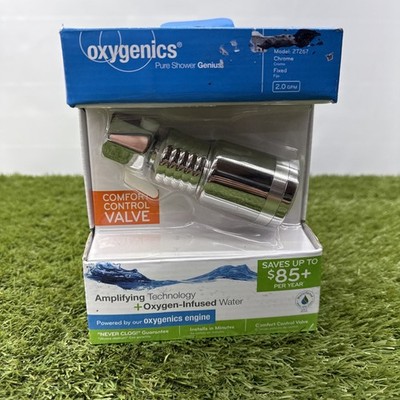 OXYGENICS Pure Shower Genius Shower Head Skincare Chrome 27267 NEW