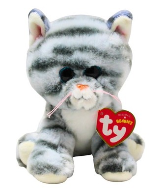 Ty Beanie Baby - Millie the Grey Tabby Cat, Glitter Eyes, MWMT Stuffed Animal
