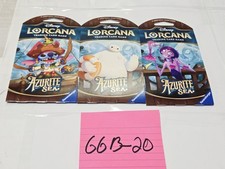 Disney Lorcana Azurite Sea Booster Pack Lot Of 3 English 8 New Sealed Cards