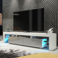 Modern 200cm TV Unit Cabinet Stand | High Gloss Doors | Free LED Lights