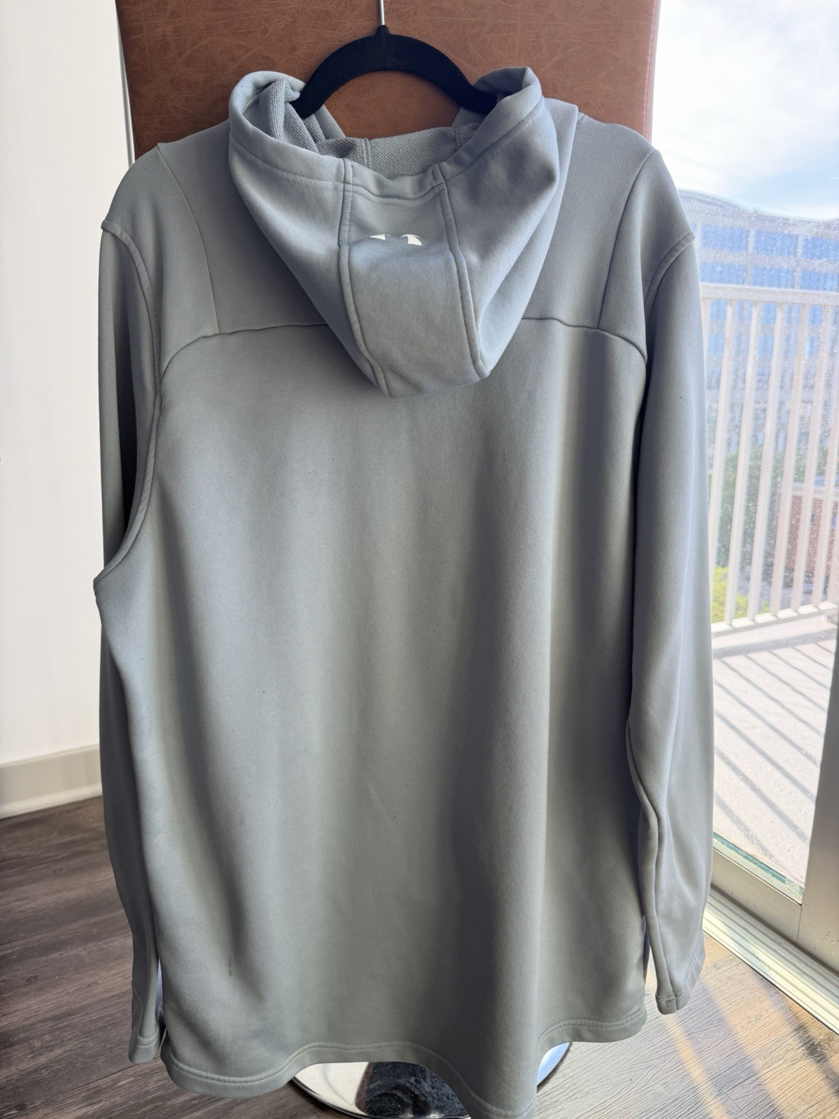 Under Armour Hoodie Men 2XL Gray Performance American Flag Logo Zipper Pockets thumbnail 3