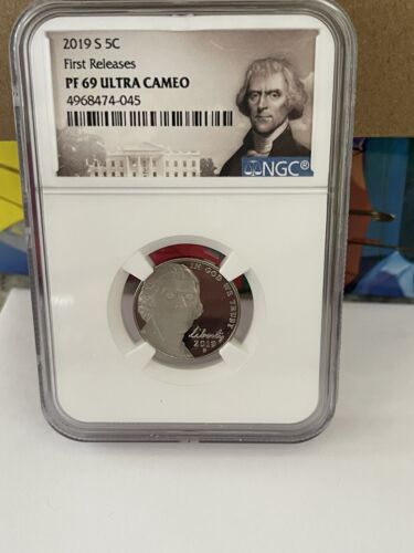 2019 S JEFFERSON NICKEL 5C NGC PF 69 ULTRA CAMEO FIRST RELEASES - Photo 1/2
